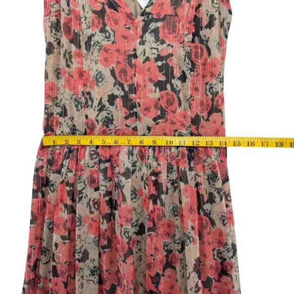 ASTR the Label Eartha Maxi Dress Pink Taupe Floral Metallic Sleeveless Size S - Picture 7 of 9